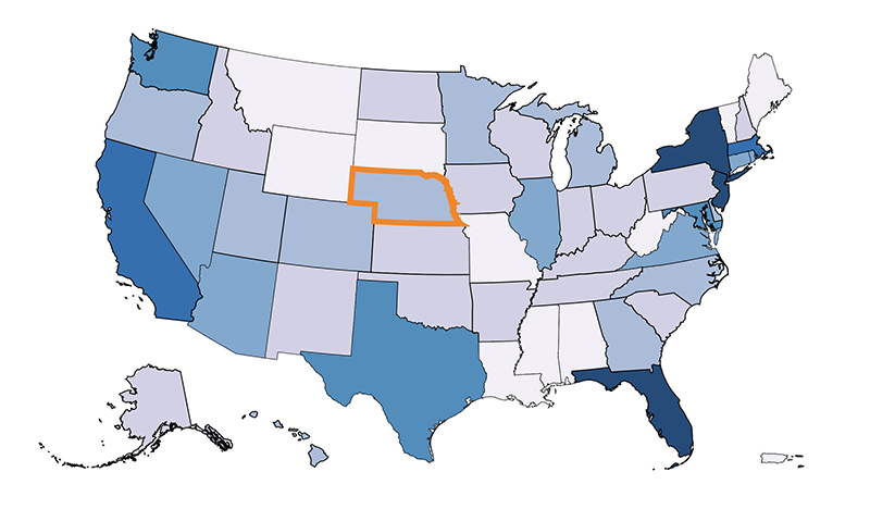 Picture of State Immigration Data map